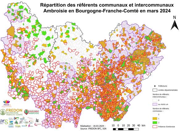 "répartition des référents ambroisie en Bourgogne Franche-Comté"